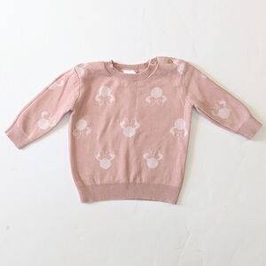 Disney Baby Blush Pink Sweater with Cream Details